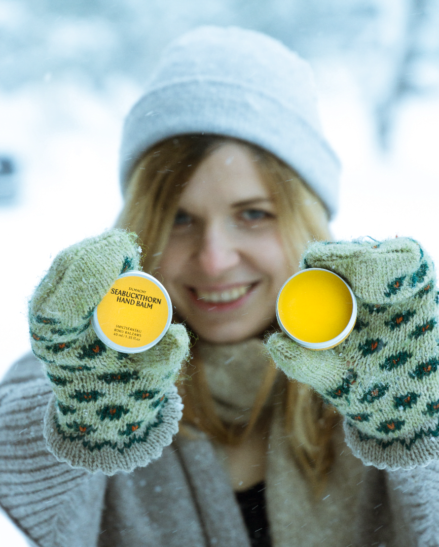 Skin-caring hand balm with sea buckthorn oil